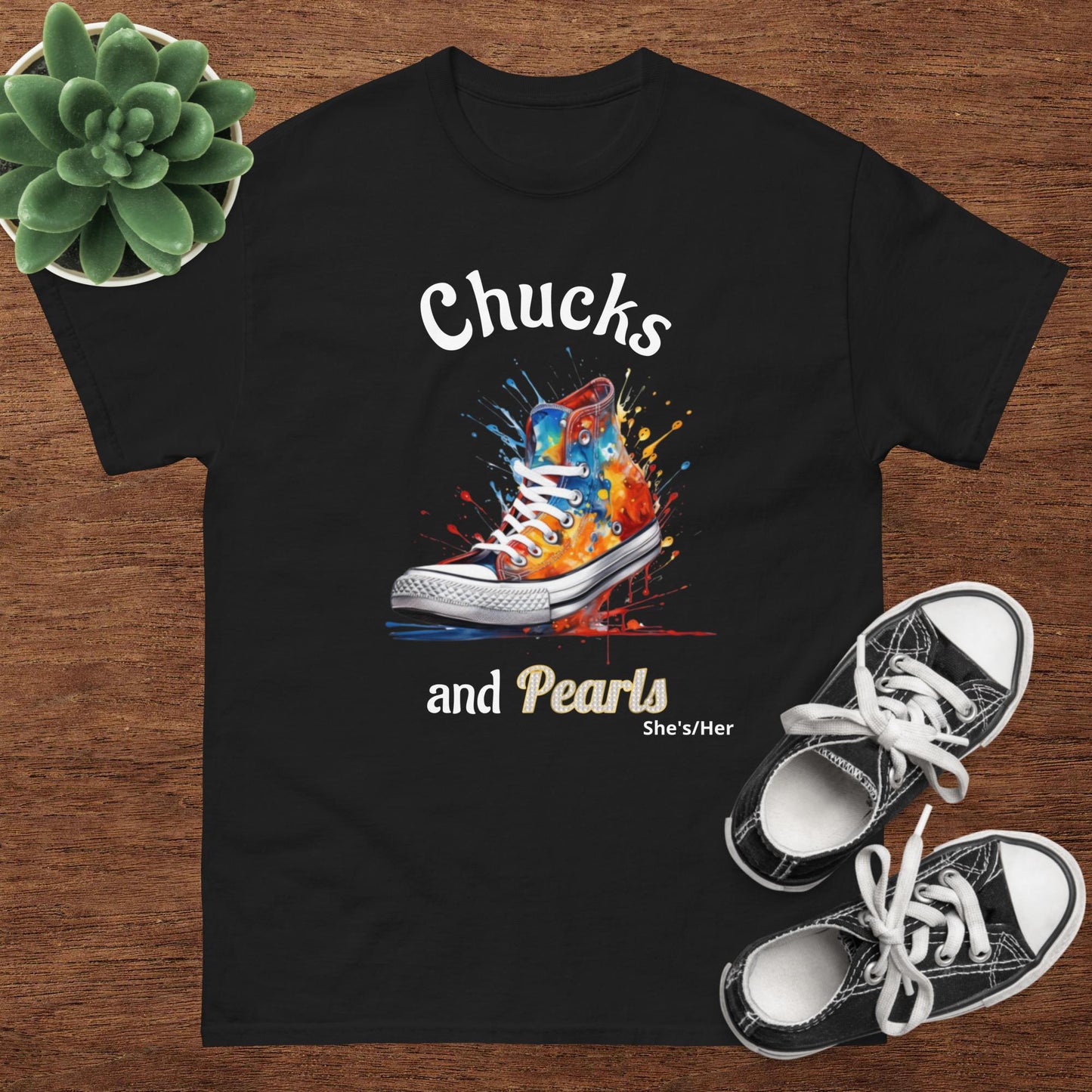 Chucks and pearls with back print