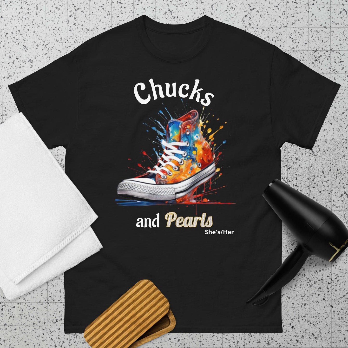 Chucks and Pearls (front print only)