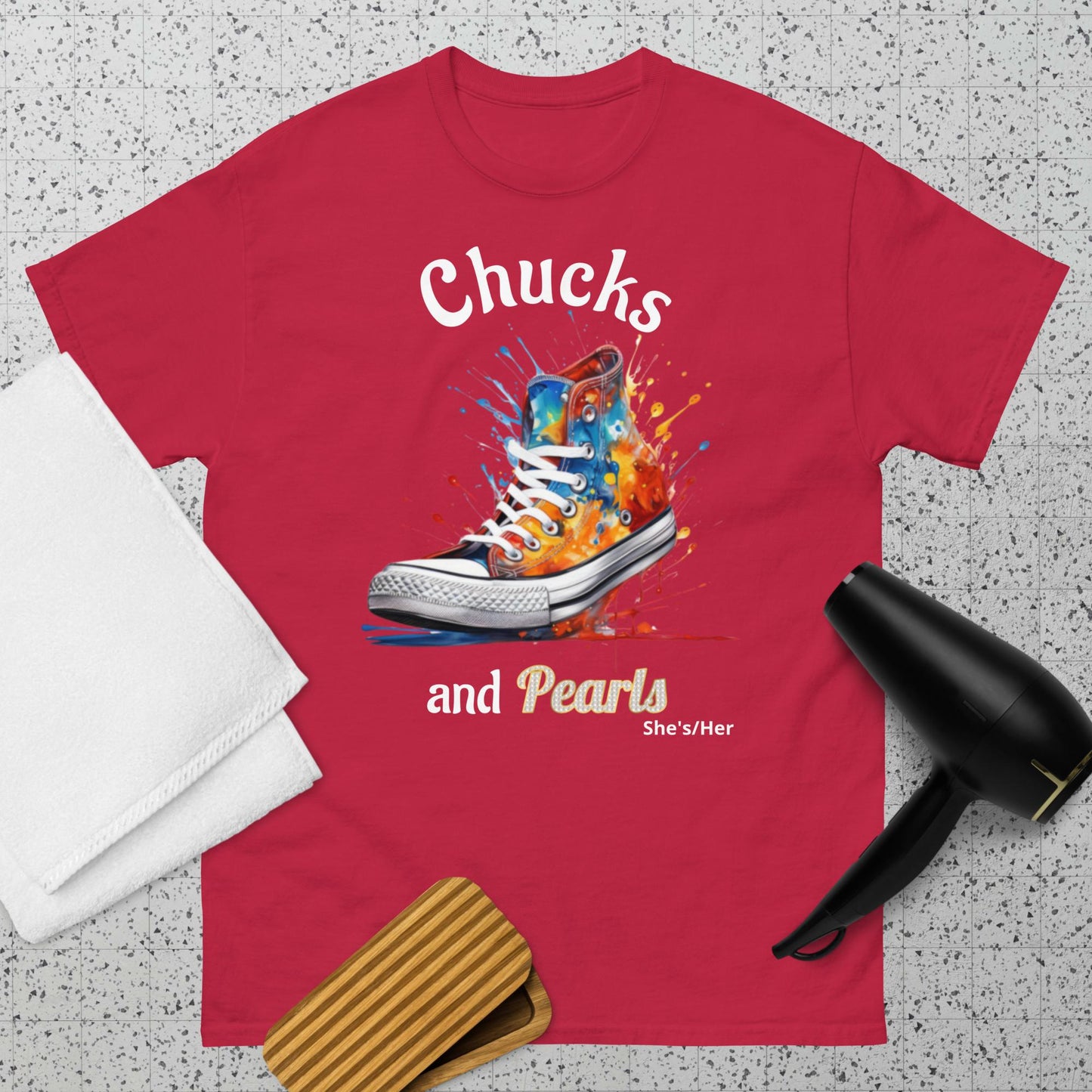 Chucks and Pearls (front print only)