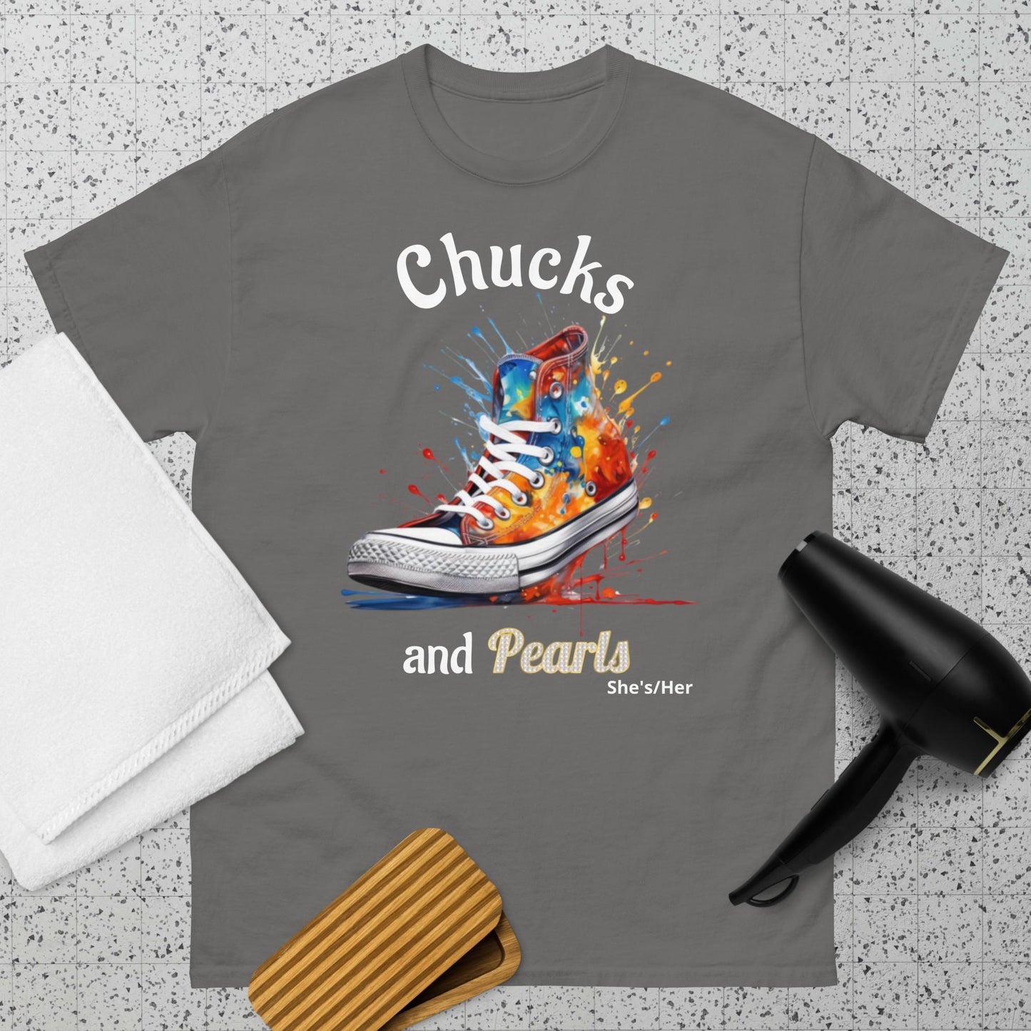 Chucks and pearls with back print