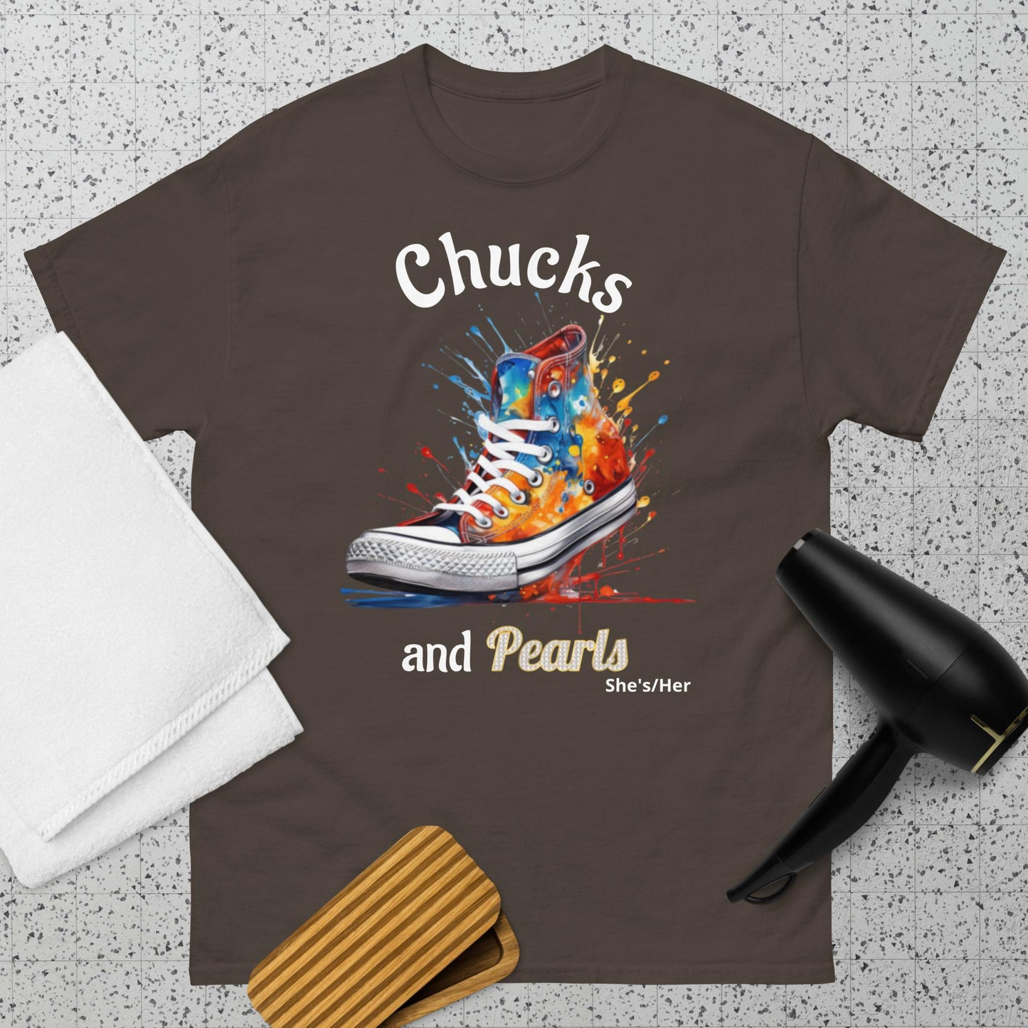 Chucks and Pearls (front print only)