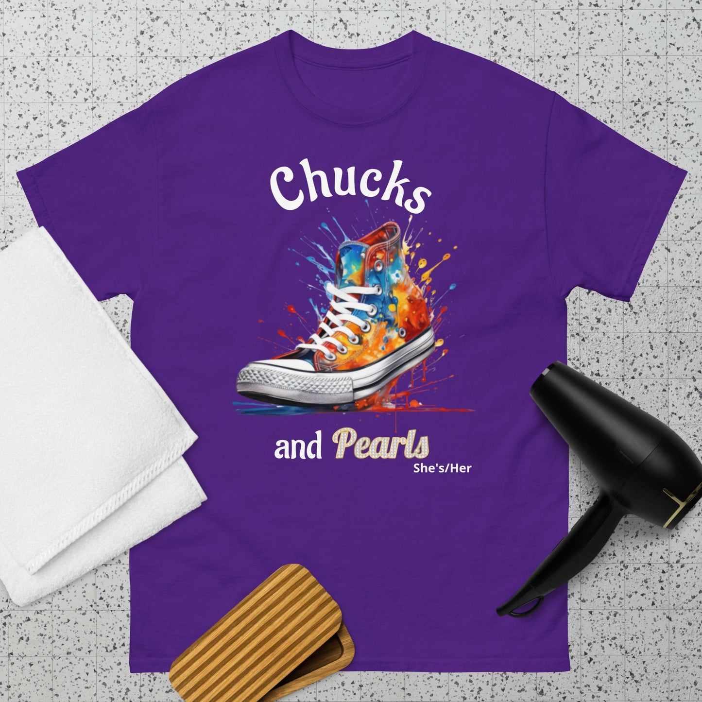 Chucks and pearls with back print